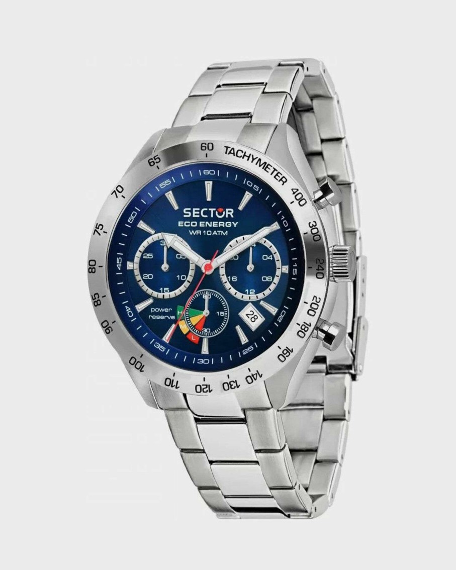 Mens * | Sector 695 Solar Multifunction Blue Chronograph Classical