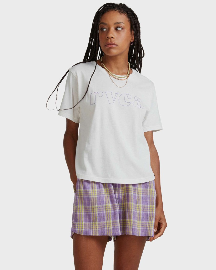 Womens * | Rvca Curl Keyline Graphic Tee Special Style