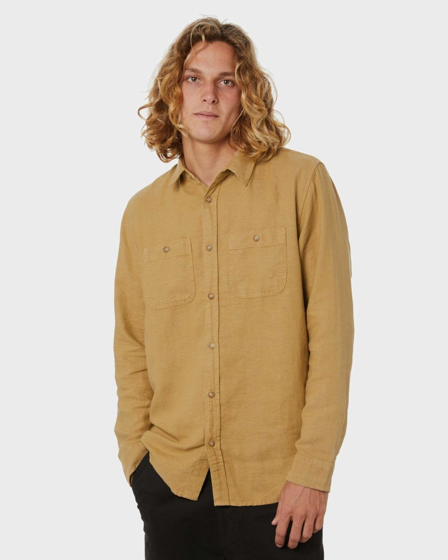 Mens * | Hemp Mens Ls Shirt Mr Simple Discount