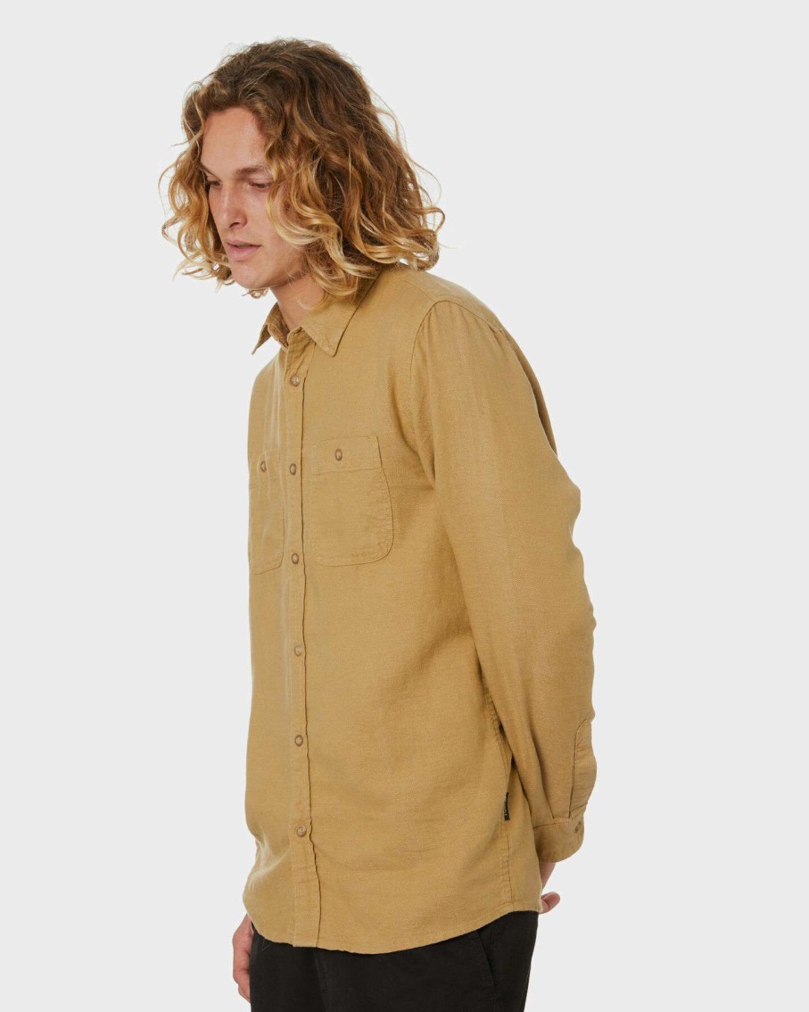 Mens * | Hemp Mens Ls Shirt Mr Simple Discount