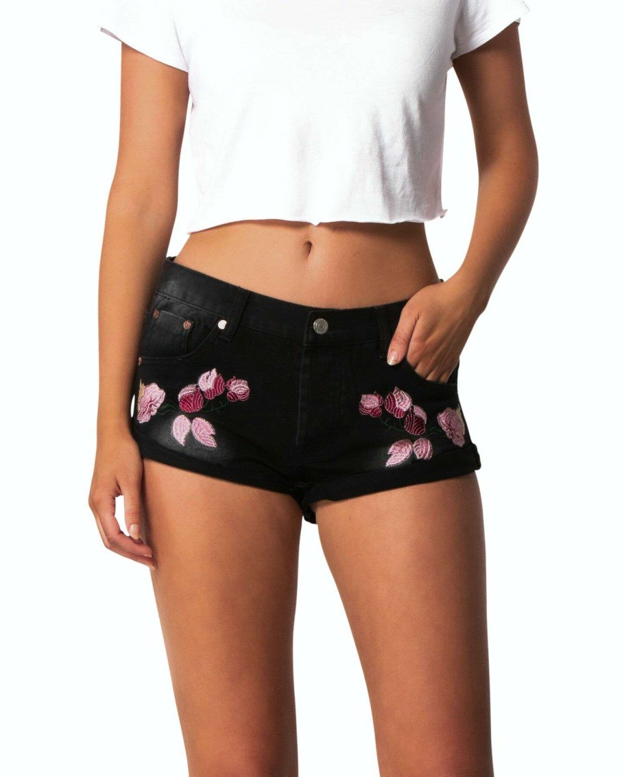 Womens * | Kayla Black Denim Shorts Oneby1 Discount