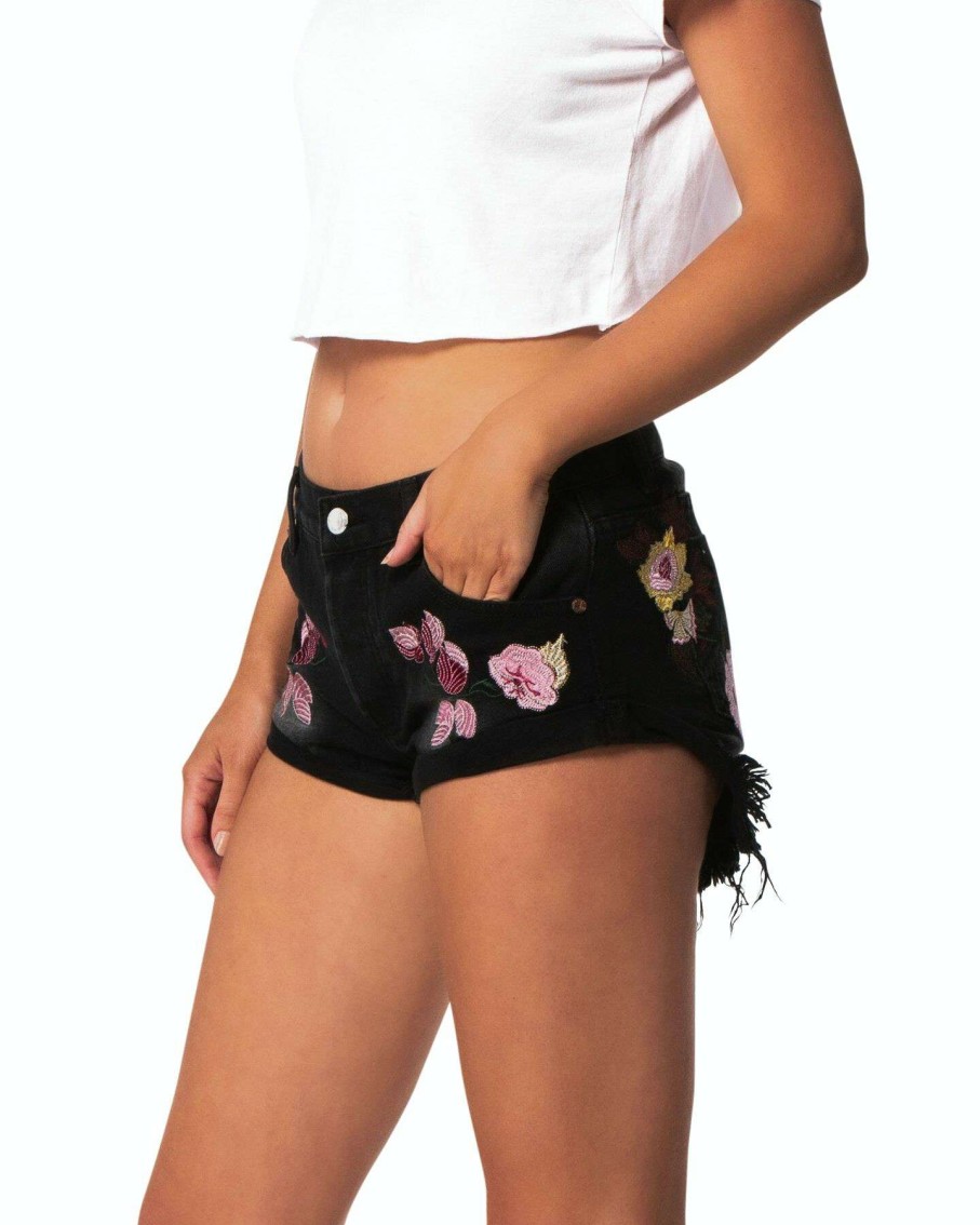 Womens * | Kayla Black Denim Shorts Oneby1 Discount