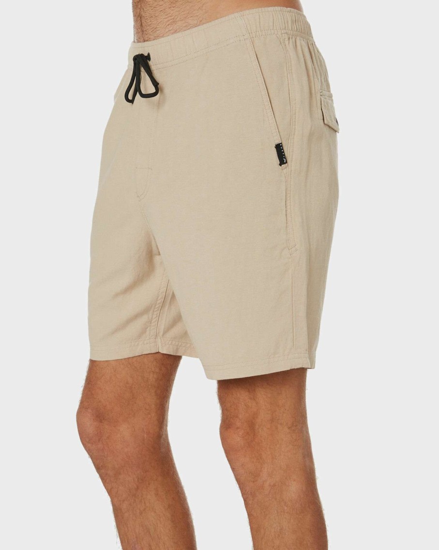 Mens * | Overtone Linen Mens 17 Elastic Short Rusty Tendy Style