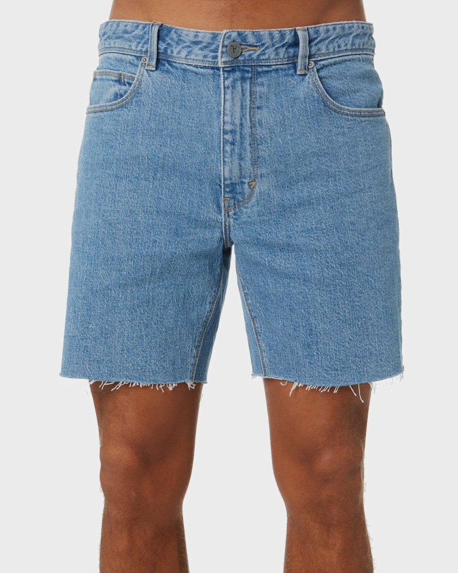 Mens * | A Cropped Slim Mens Denim Short Abrand Closeout Sale