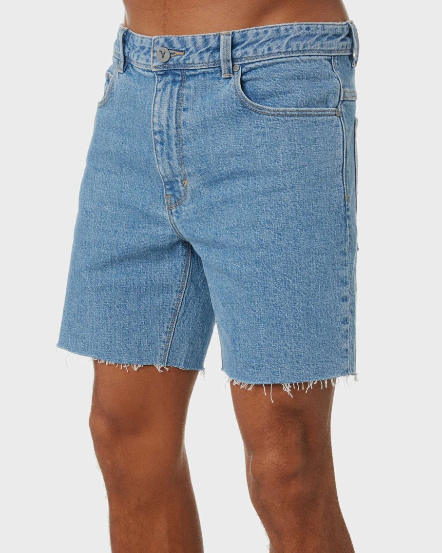 Mens * | A Cropped Slim Mens Denim Short Abrand Closeout Sale