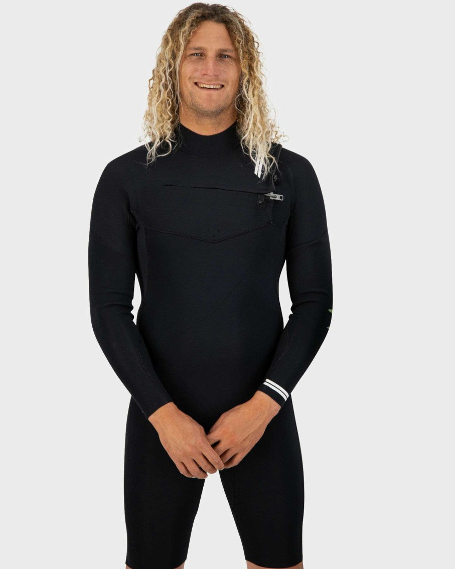 Surf * | Premium Mens 2/2 Long Sleeve Chest Zip Springsuit Coastlines Online Sales