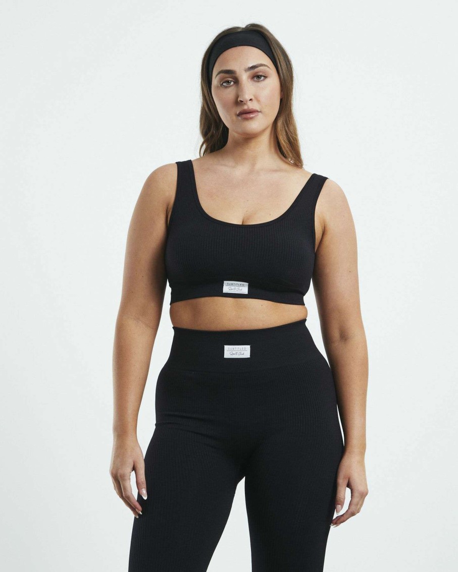 Womens * | Scoop Neck Sports Crop Subtitled Discount Online