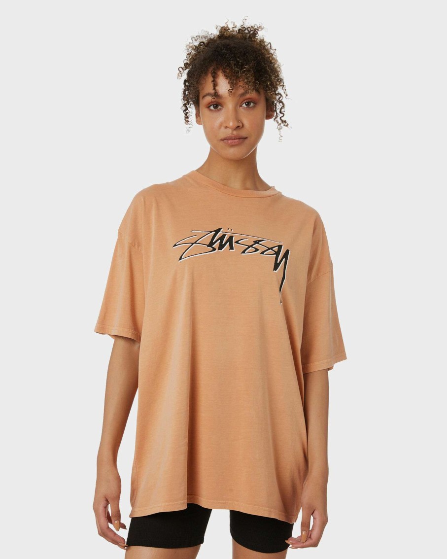 Womens * | Shadow Script Relaxed Tee Stussy Gift Selection