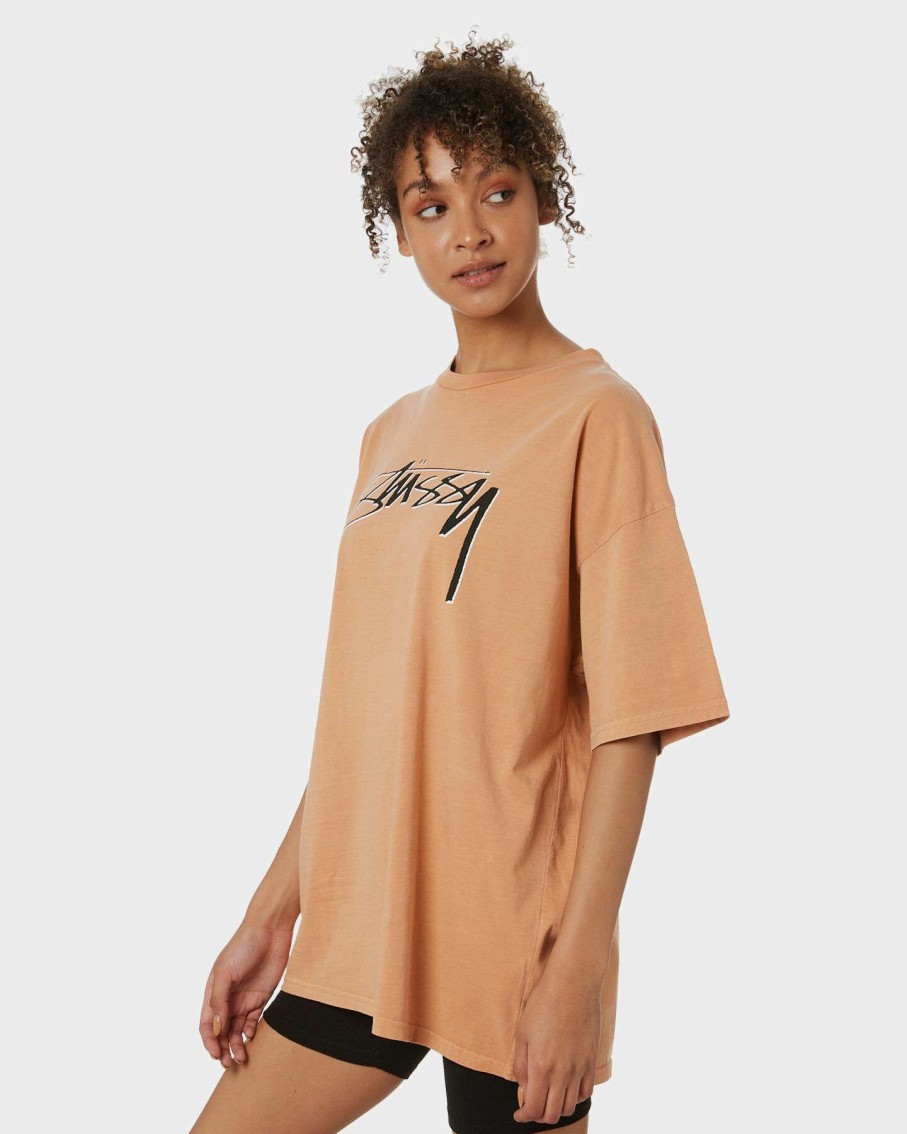 Womens * | Shadow Script Relaxed Tee Stussy Gift Selection