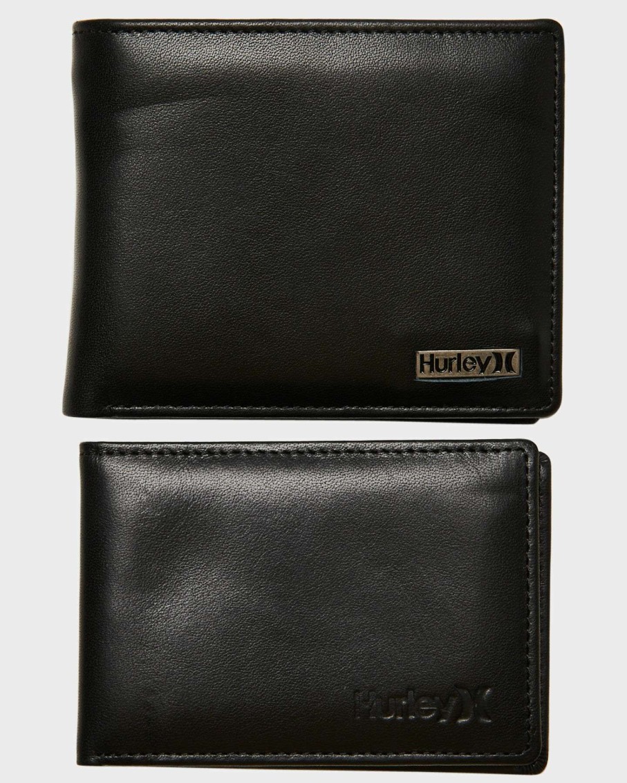 Mens * | One & Only Leather Wallet Hurley Large Choice