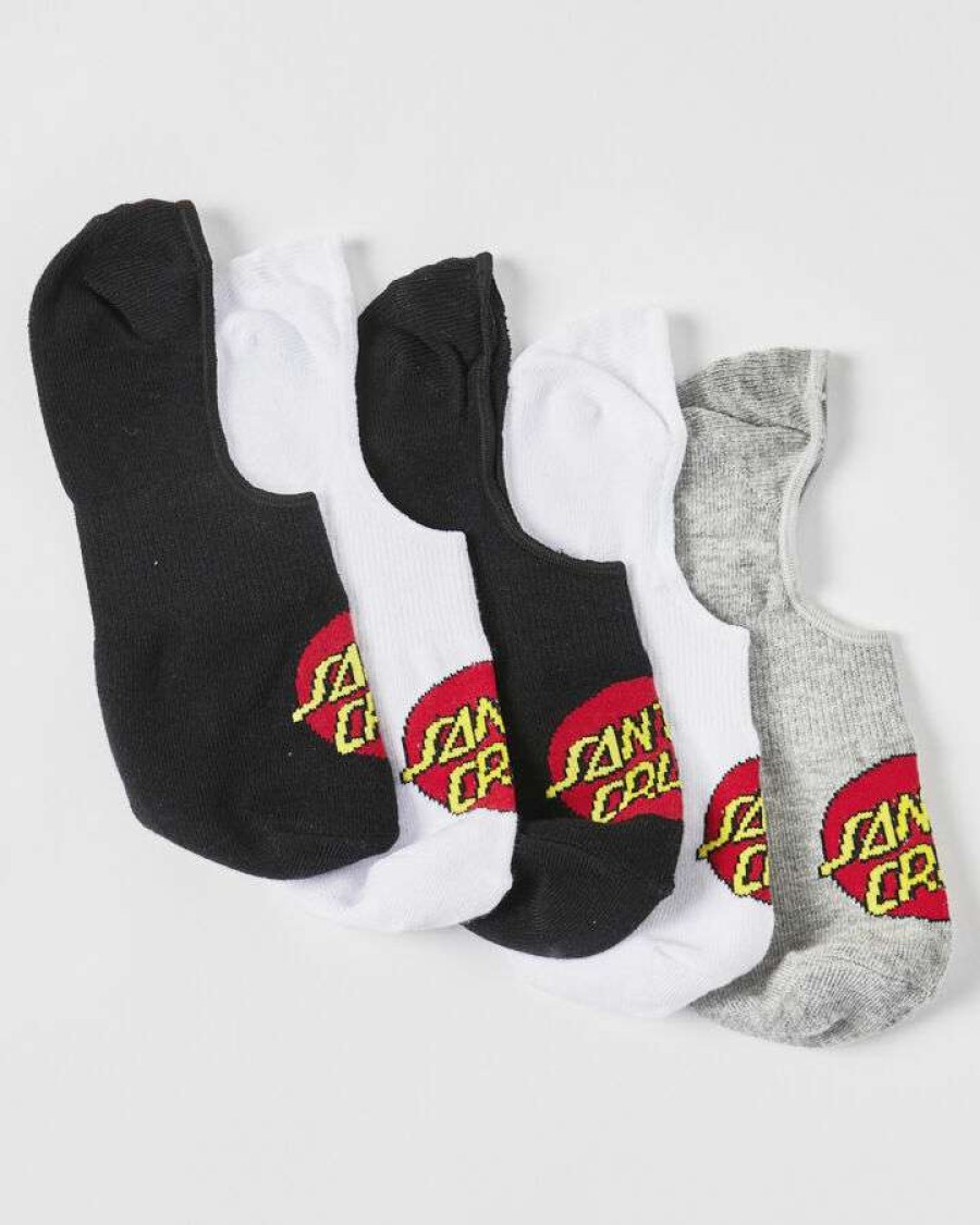 Mens * | Classic Dot No Show Sock 5 Pack Santa Cruz Tendy Style